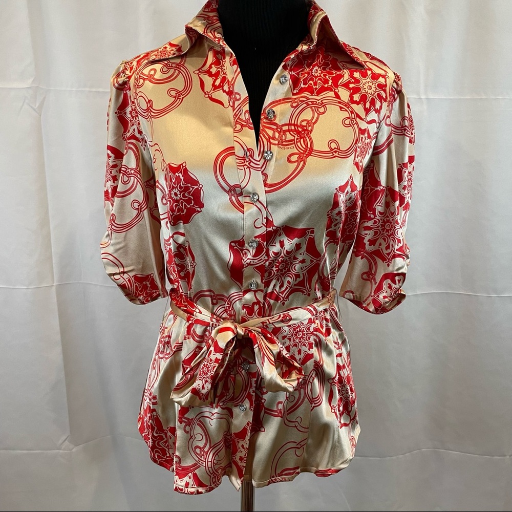 Ruched silk blouse